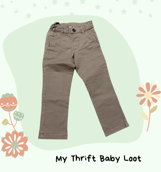 Preloved Marks and Spencers beige cotton trousers (2-3 years)